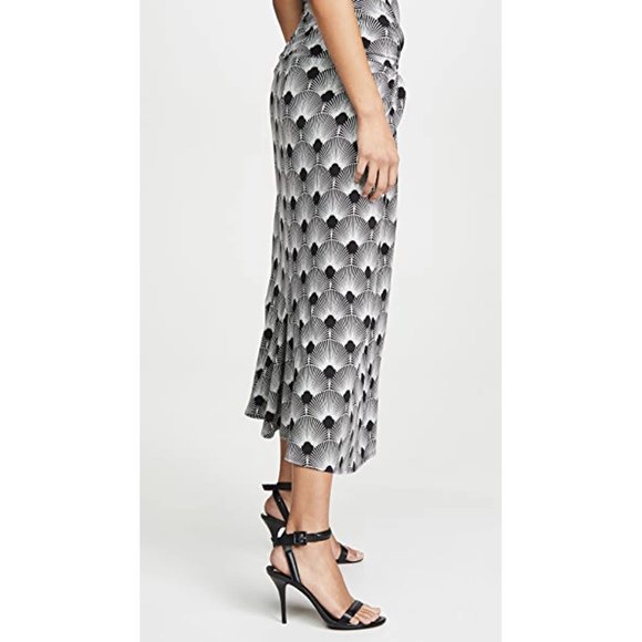 NWT Paco Rabanne Black and White Printed Midi Skirt 38 - Picture 7 of 12